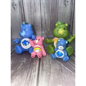 Vintage 1983 Set of 4 Care Bears Lucky Cheer Grumpy Grams Bear 3.5" Collectibles